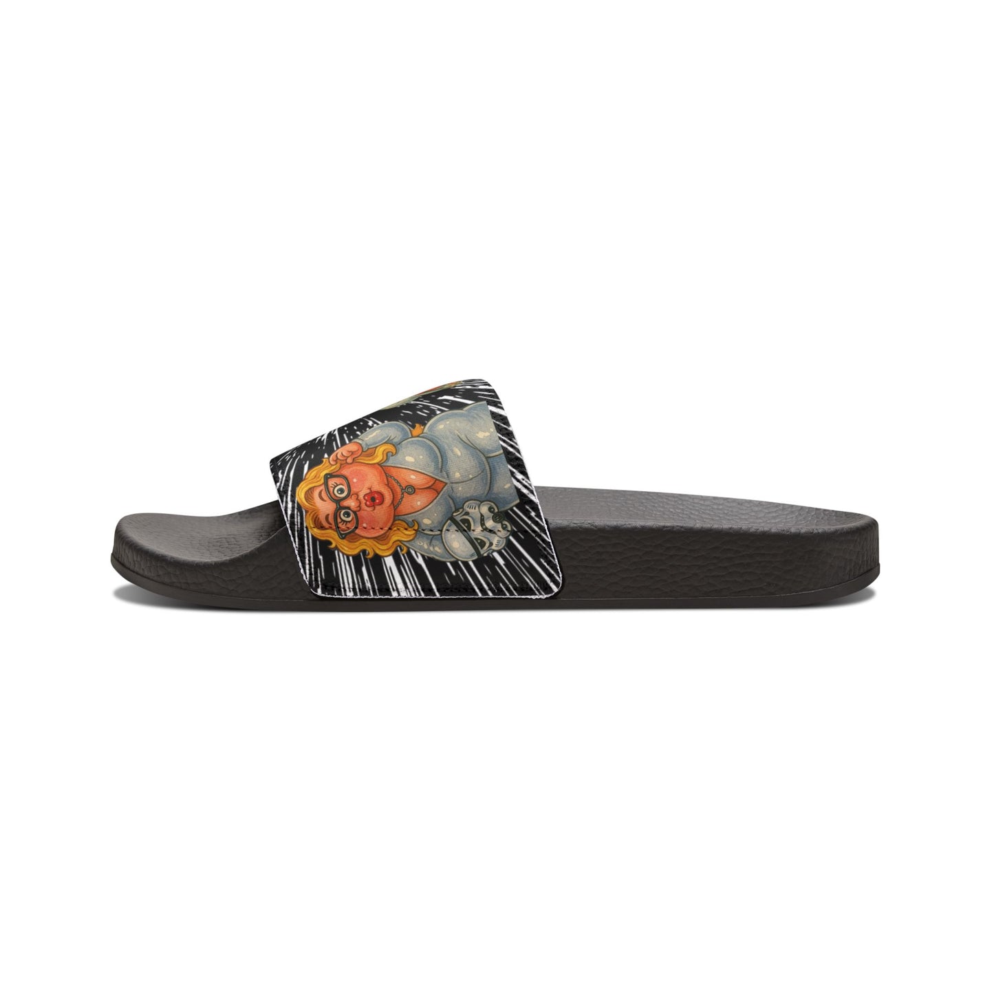 Women's Slide Sandals — Vintage Floral Portrait Removable-Strap Slides