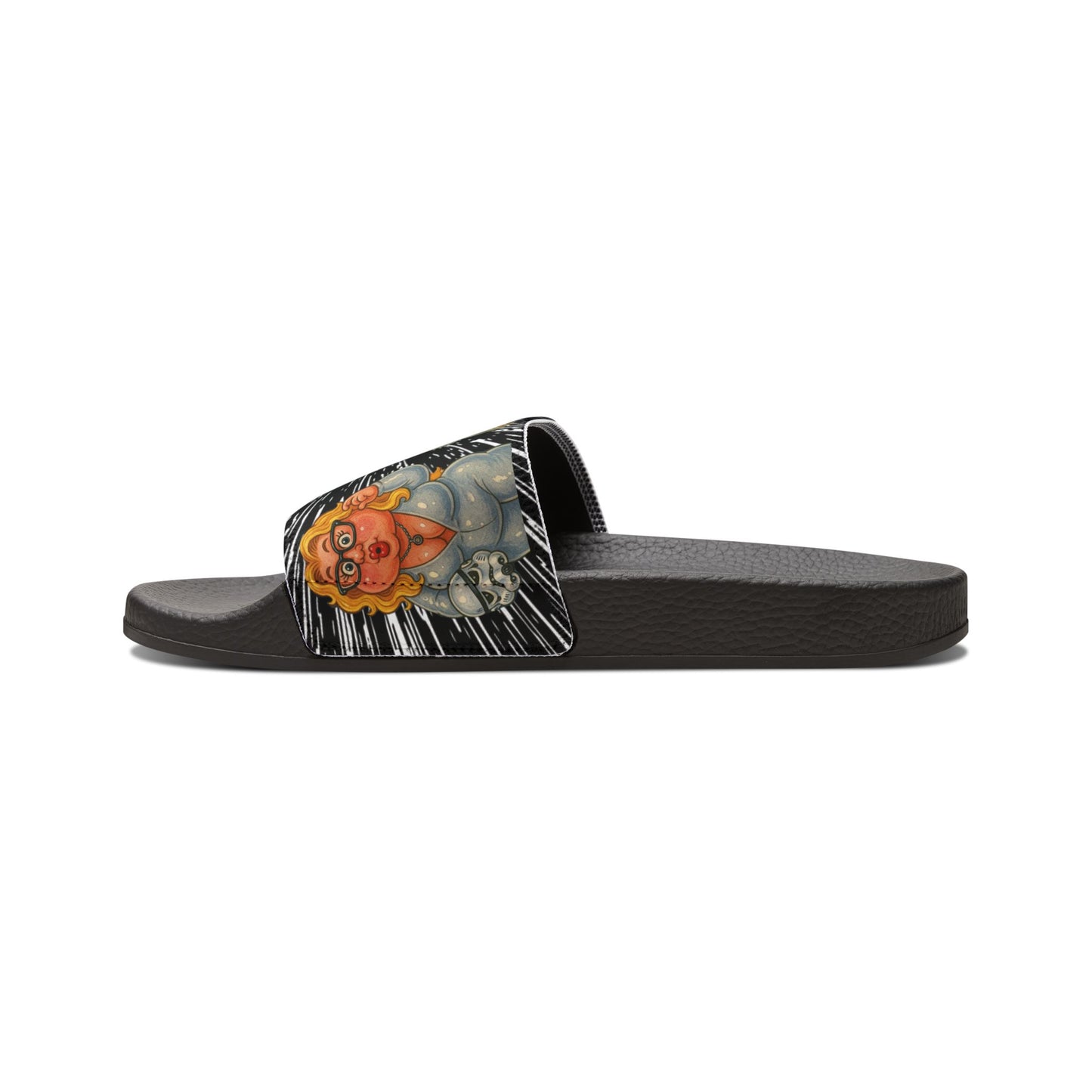 Women's Slide Sandals — Vintage Floral Portrait Removable-Strap Slides