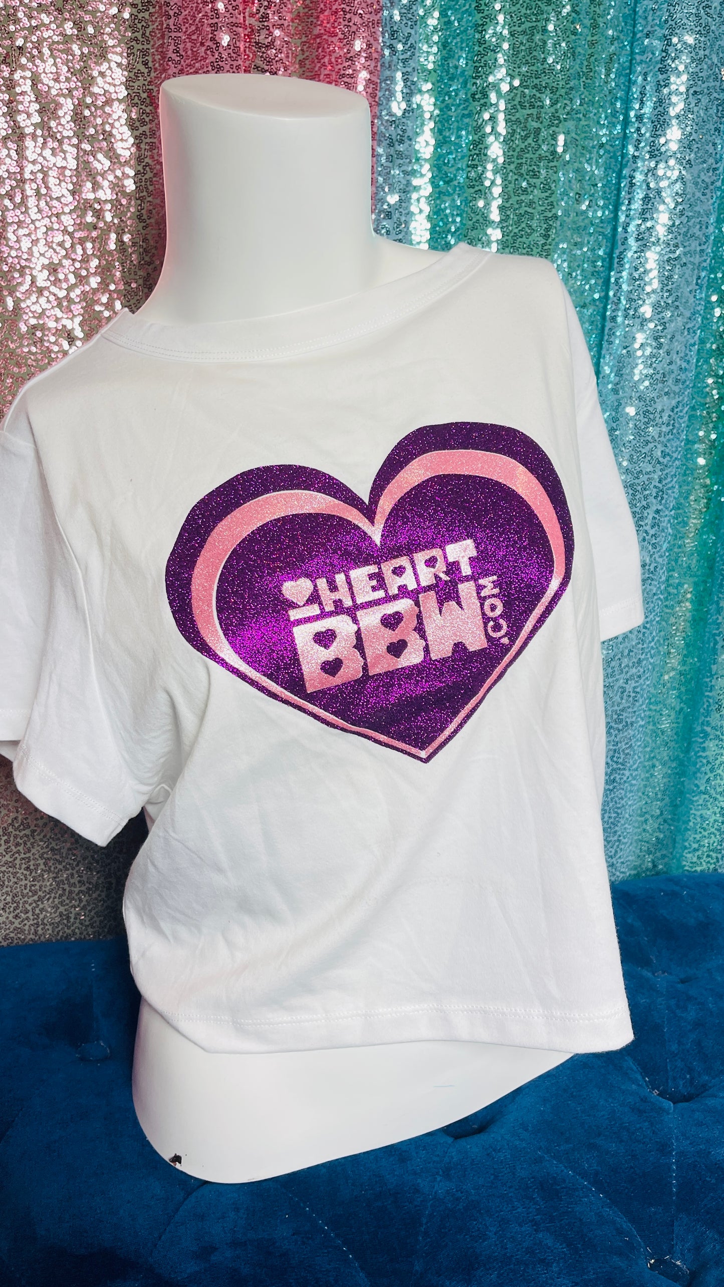 💜 iHeartBBW Crew Neck Crop Top – Celebrate Curves with Confidence! 💜