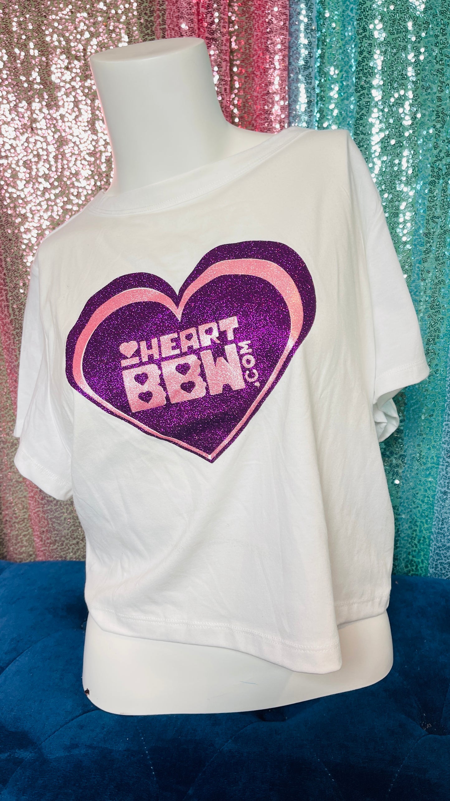 💜 iHeartBBW Crew Neck Crop Top – Celebrate Curves with Confidence! 💜