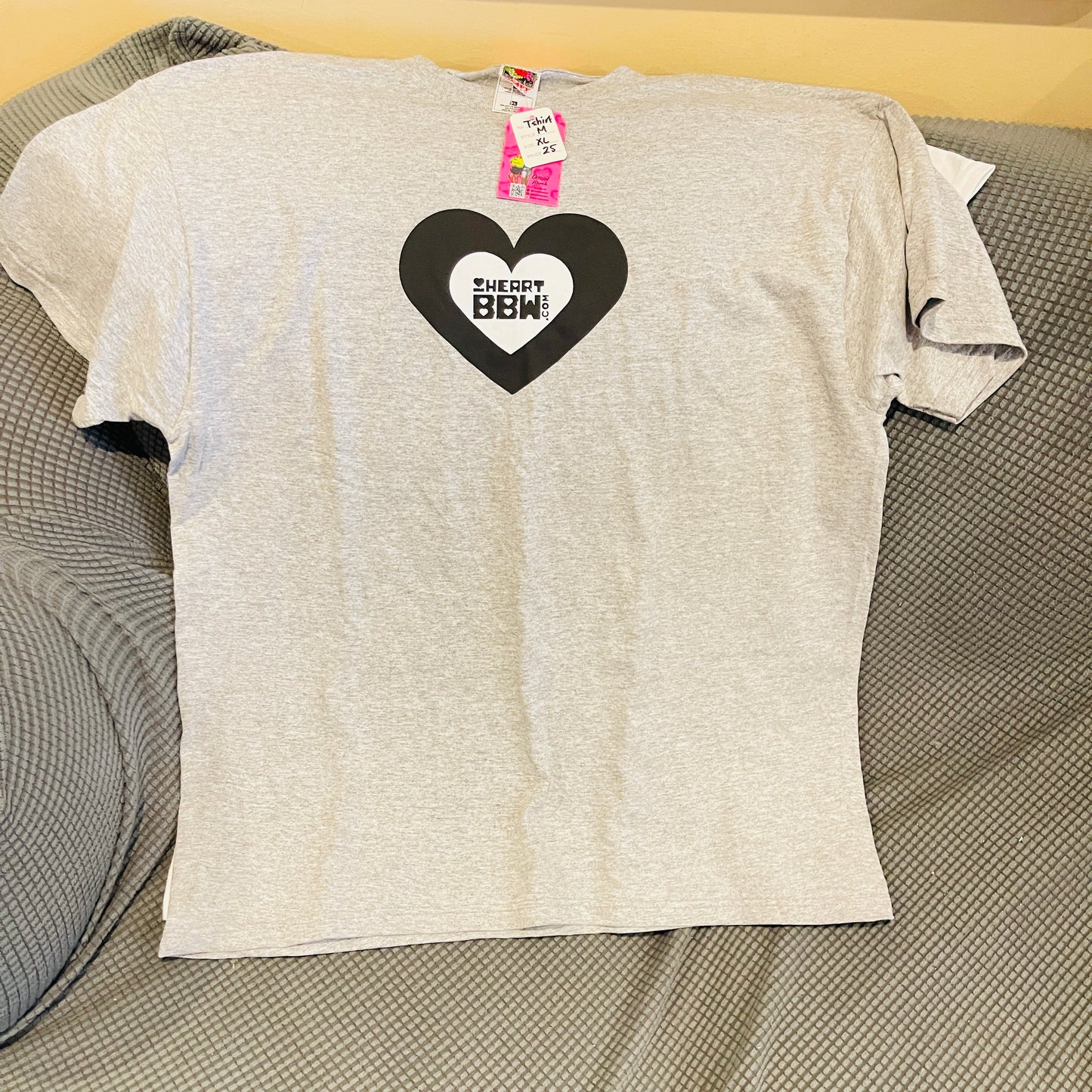 Grey men’s tshirt with black & white logo